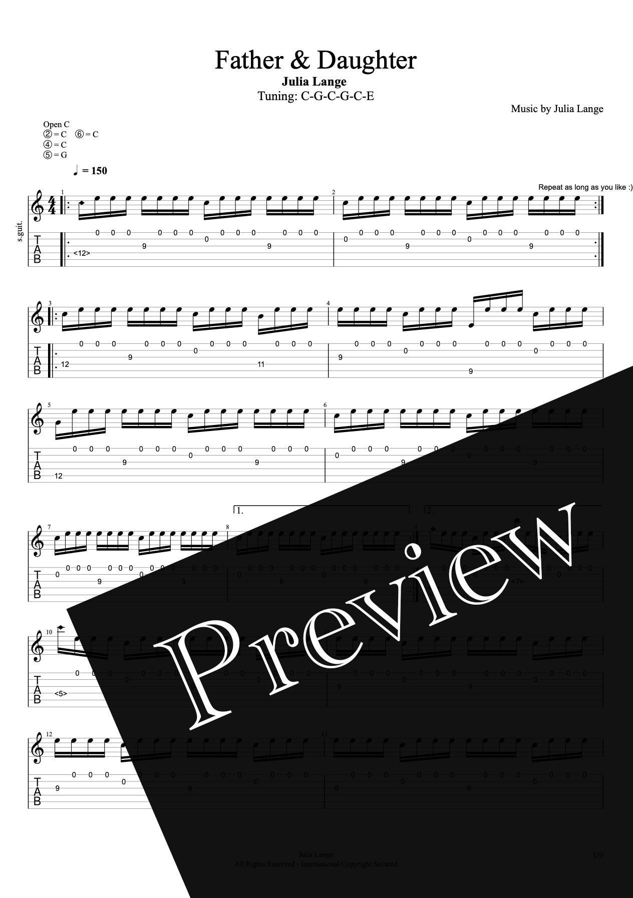 "Father & Daughter" Guitar Tabs